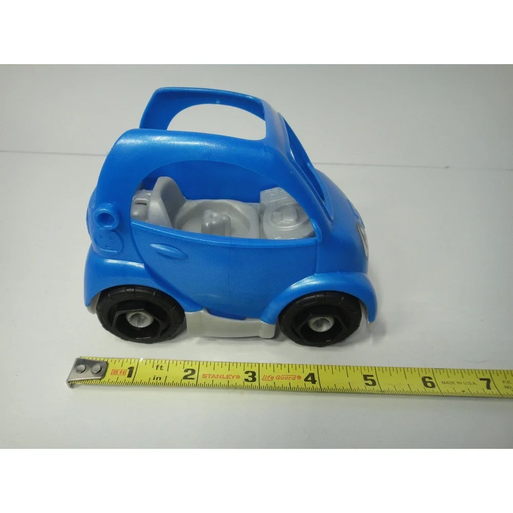 Fisher-Price Little People Blue Toy Car Smiling Face Vehicle 2023 Mattel Wheels